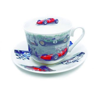 racing car breakfast cup and saucer by me and my car