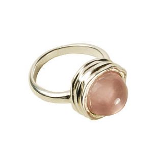 dina ring silver and rose quartz by flora bee