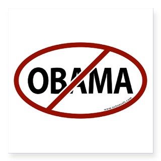 No Obama White Bumper Oval Sticker by Admin_CP8117474