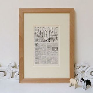 vintage french letter q print by tailor and make