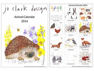 2014 illustrated animal calendar by jo clark design