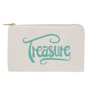 'treasure' little canvas pouch by alphabet bags