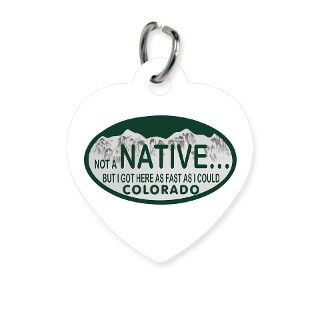 Not a Native Colo License Plate Pet Tag by lindasartwork