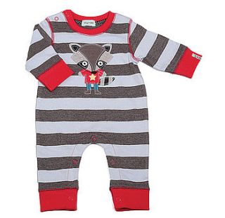 baby boy appliqué playsuit with free gift box by award winning lilly + sid