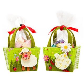 sheep and chick bag with chocolate eggs by candyhouse