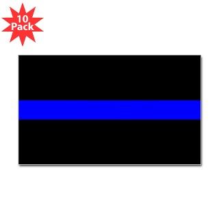 The Thin Blue Line Rectangle Sticker 10 pk) by theblueline