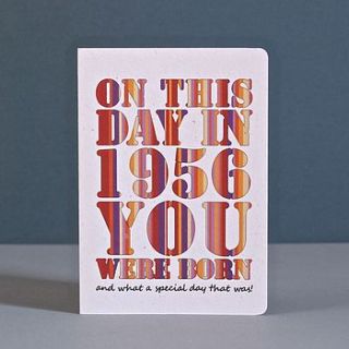 personalised year you were born card by ruby wren designs