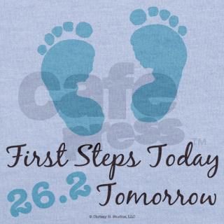 Blue Baby Footprints 26.2 Marathon T by chrissyhstudios