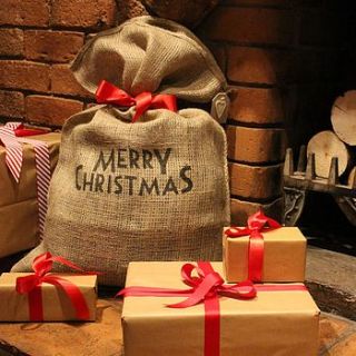 christmas sack 'merry christmas' by nest