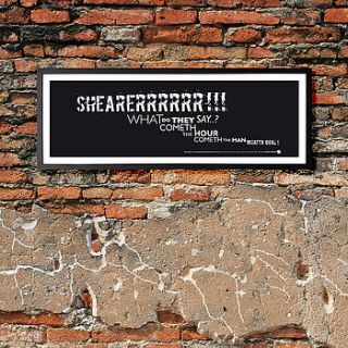 newcastle utd 'shearer' framed football print by goalhangers