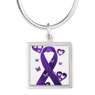 Purple Awareness Ribbon Necklaces by alondrascreations