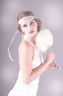 agnes rhinestone feather fan by britten weddings