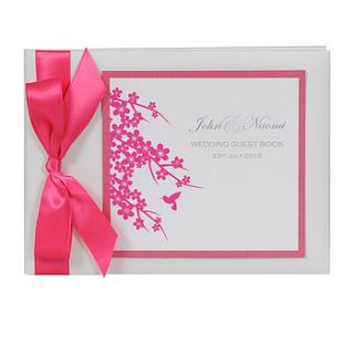 personalised hummingbird wedding guest book by dreams to reality design ltd