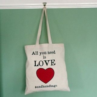 all you need is love shopper bag by 3 blonde bears