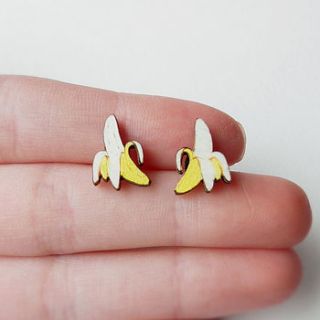 banana earrings by kate rowland illustration