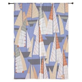 Nautical colorful sailboats Curtains by luckyflops