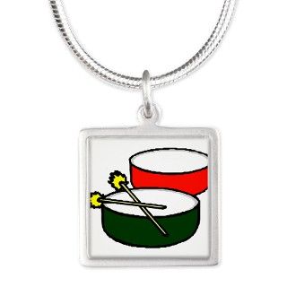 steel pan drums red green y Necklaces by MusicianEvents