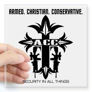 Armed Christian Conservative Sq Sticker 3&Amp;Amp; by gutpilestyle