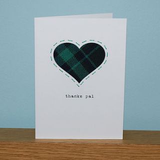 'thanks pal' scottish thank you card by hiya pal