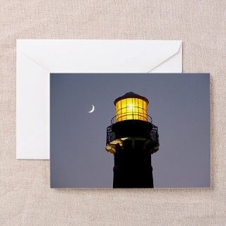 Greeting Cards (Pk of 10) Barnegat Light w/ moon by bucksviews