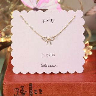 girl's 'pretty' bow necklace by lisa angel