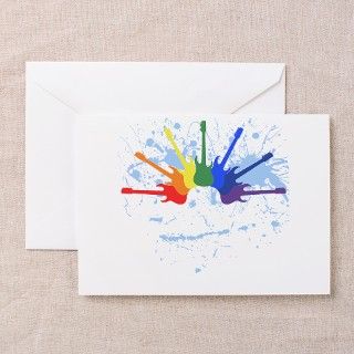 Guitar Rainbow Greeting Cards (Pk of 10) by kimtasticgrafix