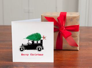 personalised 'motor car christmas card' by honey tree publishing