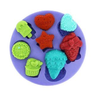 Wholeport Mickey Letter Fondant and Gum Paste Silicone Resin Candy Molds Baking Molds Cake Decoration Kitchen & Dining