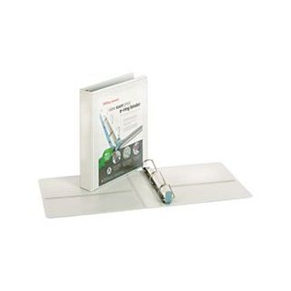 Office Depot(R) Brand Easyopen(R) Clearvue(Tm) Locking Slant D Ring Binder, 1In. Rings, Letter Size, 57% Recycled, White  View Binders 
