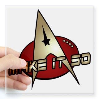 Make It So Star Trek Square Sticker 3 x 3 by AStarisWorn