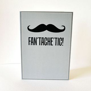 fan'tache'tic greeting card by sarah hurley designs