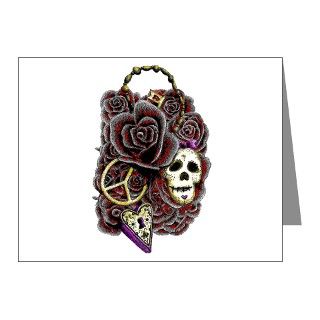 Rose Skull Lock Key Note Cards (Pk of 10) by sogeshirts