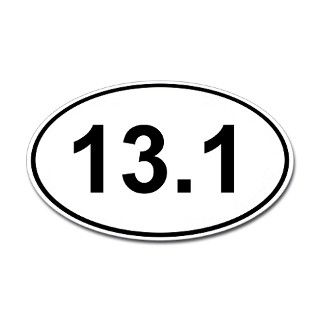 Half Marathon 13.1 White Oval Decal by pnkdesigns