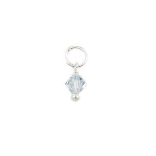 Far Fetched Sterling Silver & April Clear Crystal Charm Far Fetched Jewelry Jewelry