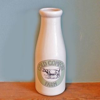 'cold comfort farm' milk bottle vase by 229 ceramics