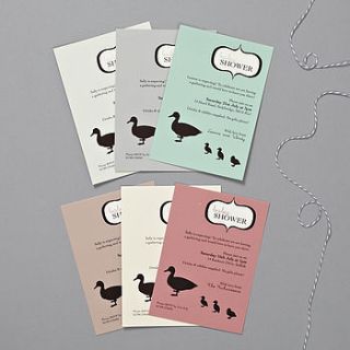 'duckling' baby shower invitations by bonnie blackbird