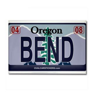 Oregon Plate   BEND Rectangle Magnet by ovalcarstickers