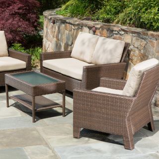 Alfresco Home Simplicity All Weather Wicker 4 Piece Deep Seating Group