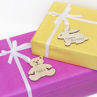 personalised animal gift tag by cairn wood design
