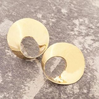 golden wave stud earrings by otis jaxon silver and gold jewellery