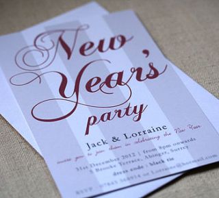 personalised new year party invitations by molly moo designs