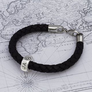 personalised traveller leather bracelet by scarlett jewellery