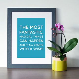 disney 'starts with a wish' quote print by hope and love