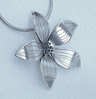 medium sterling silver flower pendant by dale virginia designs