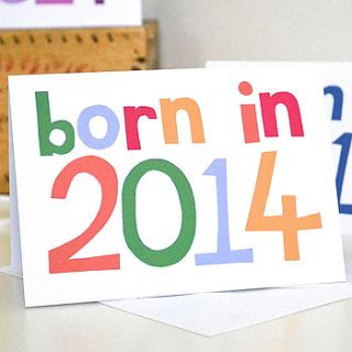 'born in 2014' card by becka griffin illustration