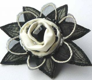 silk star rose brooch by ewa morawski textiles