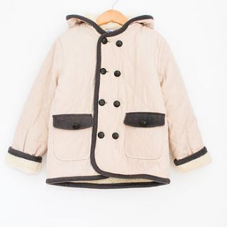 boy's ivory diamond quilted jacket by london kiddy