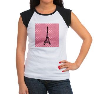 Pink Polka Dot Paris Eiffel Tower Tee by BeachBumKidsAndFamily