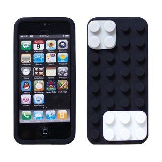 Black Korea Toy Block Shatter Proof Silicone Protective Case For iPhone 5 or iPhone 5s Cell Phones & Accessories