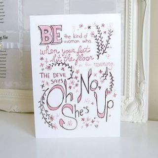 'be the kind of woman who…' greeting card by hope and willow